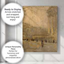 Atmospheric Golden City Street Impressionist Urban Scene Canvas Wall Art Print Decor Picture Ready To Hang - thumbnail 3