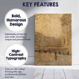 Atmospheric Golden City Street Impressionist Urban Scene Canvas Wall Art Print Decor Picture Ready To Hang - thumbnail 2