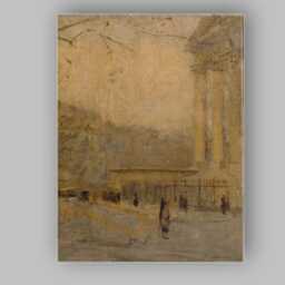 Atmospheric Golden City Street Impressionist Urban Scene Canvas Wall Art Print Decor Picture Ready To Hang - thumbnail 1