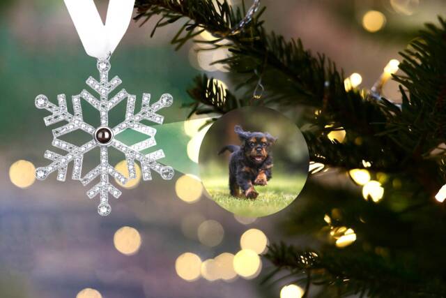 Custom Projection Photo Ornament Personalized Christmas Decor Gift - image 1