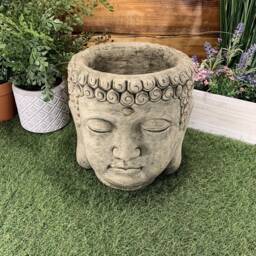 stone Garden Buddha Plant Pot Ornament Detailed Gift - thumbnail 2