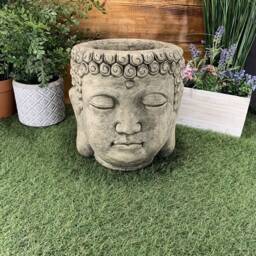 stone Garden Buddha Plant Pot Ornament Detailed Gift - thumbnail 4