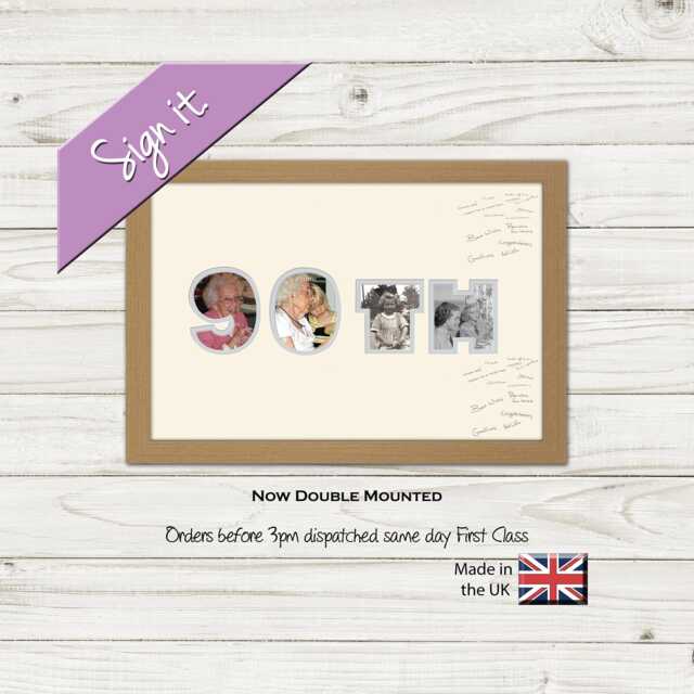 90Th Photo Frame Word Birthday Signing Special Gift Signing-878D By Photos in A Word - image 1