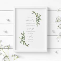 Serenity Prayer Print - Non-Religious - Inspirational Wall Art Reinhold Niebuhr Quote Recovery Gift Mindful Home Decor Unframed - thumbnail 1