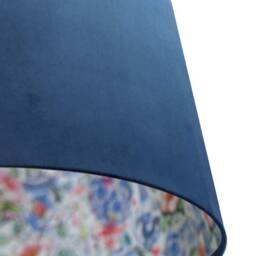 Oriental Lampshade in Navy Blue Velvet - thumbnail 3