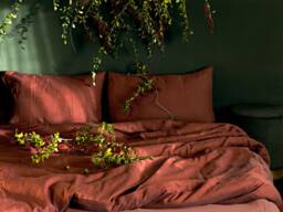 Burnt Orange Linen Duvet Cover - Stonewashed Terracotta Bedding
