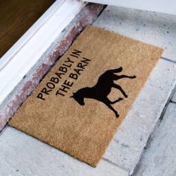 Probably in The Barn - Horse Lover Doormat Custom Coir Animal Gift Porch Decor - thumbnail 2