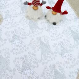 Christmas Angel Tree Skirt Silver Ornament Swedish Nordic Decor - thumbnail 2