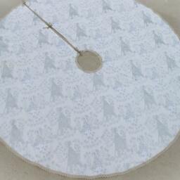 Christmas Angel Tree Skirt Silver Ornament Swedish Nordic Decor - thumbnail 4