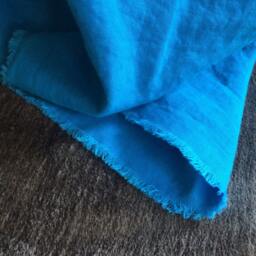 Pacific Blue Linen Throw Xl- Solid Blanket - 100% Flax Fabric Made To Order in The Usa Living Room & Bedroom - thumbnail 3