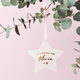 Personalized Baby's First Christmas Star Decoration Card - thumbnail 2