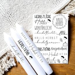 Candle Tattoos With Various Motifs - Autumn Halloween Waterslide Film Decorating Candles Sayings - thumbnail 1