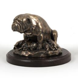Bulldog - Mama, Dog Wooden Base Statue, Limited Edition, Artdog - thumbnail 1
