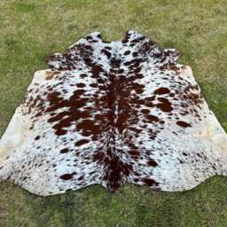 Exotic Brown & White Cowhide Rug-Natural Hair On For Rustic Home Decor-Brazillian Cowhide-Luxurious Handmade Large Floor Area Rug - thumbnail 3