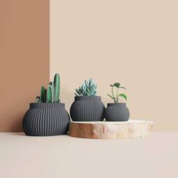 3D Printed Cactus, Succulent Planters , Mid Century Idea Gift For Home, Large Planter Pot - thumbnail 2