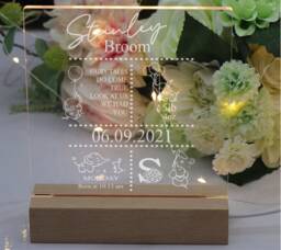 Personalised Baby Birth Night Light Led Lamp Gift - thumbnail 1