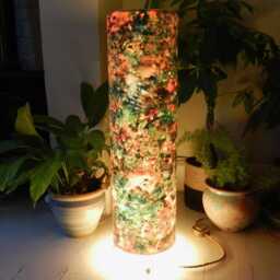 Handmade Tall Velvet Floor Lamp. Renoir Design - thumbnail 2