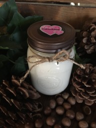 Cinnamon Bun Handmade Hand Poured 16 Oz Soy Candle in Mason Canning Jar With Rustic Metal Lid - thumbnail 1