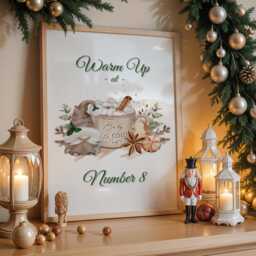 Personalised Christmas Gonk Print, Hot Chocolate Sign, Warm Up At Number, House Number Decor, Kitchen Wall Art, Cocoa - thumbnail 3