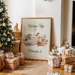 Personalised Christmas Gonk Print, Hot Chocolate Sign, Warm Up At Number, House Number Decor, Kitchen Wall Art, Cocoa - thumbnail 2