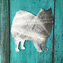 American Eskimo, Dog Christmas Tree Topper, Holiday Decoration, Aluminum, Metal, Pet Memorial, Lover Gift, Plant Stake Or Wall Art - thumbnail 1