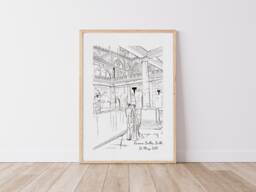 Custom Line Art Portrait - Personalised Engagement Drawing From Photo Minimalist Couple Sketch Wedding Gift Anniversary Present - thumbnail 1