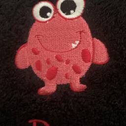 Monster Towel - Personalised Face Cloth/Hand Bath = Embroidered - thumbnail 2