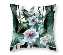 Banana Leaf Pillow, Tropical Cushion, Beach Decor, Greens, Tropical, Bali 16x16, 18x18, 20x20Inches