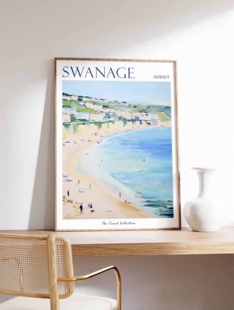Swanage Travel Poster Dorset Seaside Art Print - image 1