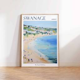 Swanage Travel Poster Dorset Seaside Art Print - thumbnail 3