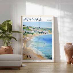Swanage Travel Poster Dorset Seaside Art Print - thumbnail 2