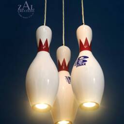 Bowling Pins. Pendant Light. Led Bulbs - thumbnail 2