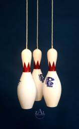 Bowling Pins. Pendant Light. Led Bulbs - thumbnail 1