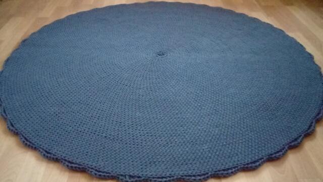 Handmade Round Cotton Rug, Modern Crochet Area Rug - image 1