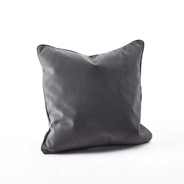 Shadow Grey Velvet Cushion - Feather Filled, Double Sided - 45 X 45cm - image 1