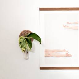 Wall Hanging Rattan Cane Circle Propagation Vase - thumbnail 1