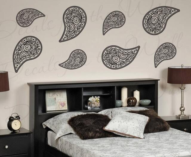 Paisley Wall Decal Mural Stylish Graphic Trendy Fashion Vinyl Art Sticker Decor Decoration Large Sign G31 - image 1