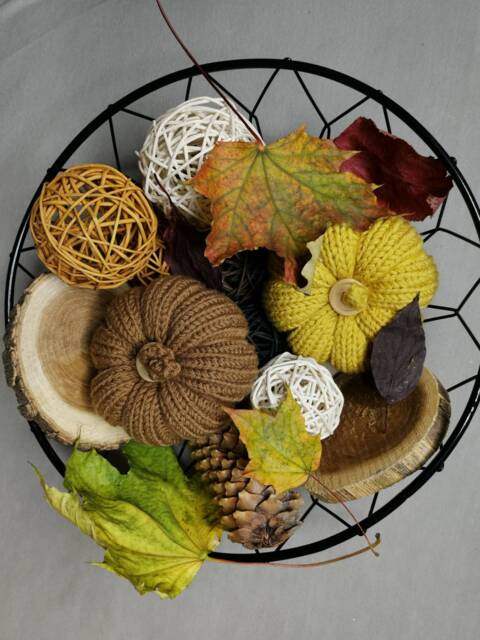 Knit Pumpkin, Fall Decor, Halloween, Home Thanksgiving, Party, Table Autumn, Decorative Pumpkin - image 1