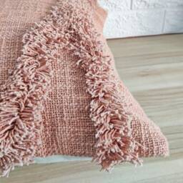 Blush Pink Embroidered Tufted Textured 100% Raw Cotton 18x18 , 20x20 22x22 24x24 Inches Decorative Throw Pillow Cover - thumbnail 2