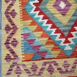 Heritage Tribal Runner, Handmade Artisan Afghan Turkish Scandinavian Navajo Bohemian Flatweave Wool Multicolour Kilim Runner Rug 195x69 cm - thumbnail 4