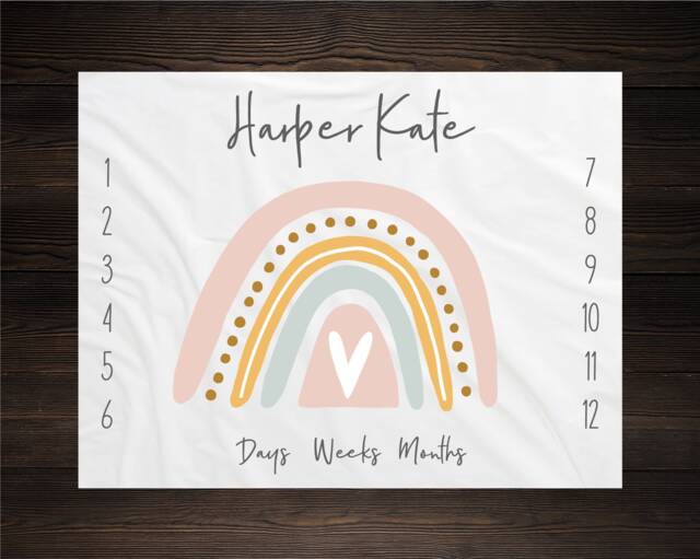 Rainbow Baby Milestone Blanket After Every Storm There Is A Monthly Growth Tracker Shower Gift Newborn - image 1