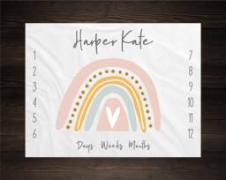 Rainbow Baby Milestone Blanket After Every Storm There Is A Monthly Growth Tracker Shower Gift Newborn - thumbnail 1