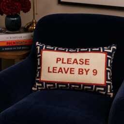 Please Leave By 9 Needlepoint Cushion - thumbnail 3