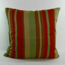 striped Decorative Pillow Cover Green, Orange, Brown - 18x18 - thumbnail 3
