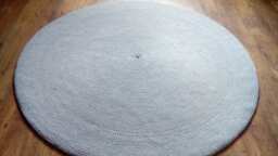Handmade Round Cotton Rug, Modern Crochet Floor Carpet - thumbnail 1
