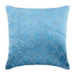 "Designer Aqua Blue Pillow Cover For Bed 24""x24""/26""x26" - thumbnail 2
