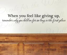 When You Feel Like Giving Up Office Inspirational Motivational Vinyl Wall Decal Quote Sticker Lettering Art Mural Decor Decoration M10 - thumbnail 1