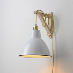 Brass Gold 1-Light Pendant - Robust Socket For Hanging Lamp Shade Hardwired & Plug-In Options - thumbnail 3