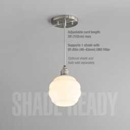 Brass Gold 1-Light Pendant - Robust Socket For Hanging Lamp Shade Hardwired & Plug-In Options - thumbnail 4