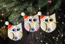 Owl Fused Glass Funny Christmas Tree Ornament Colorful Painted Gift, Personalized With Name Bird Decor